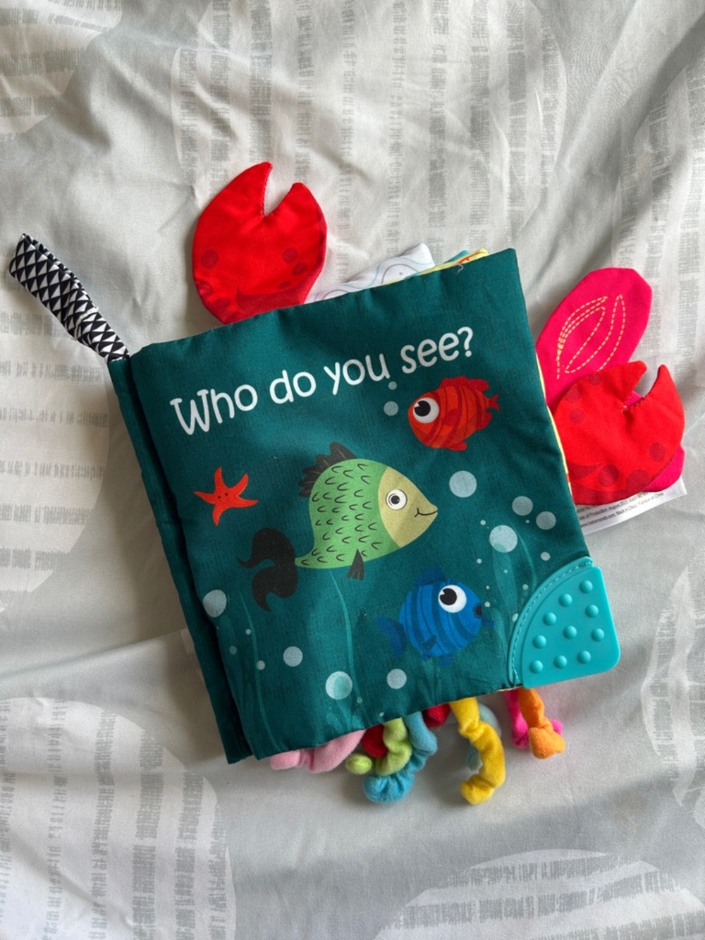 Who Do You See? Soft Sensory Baby Book - Teal